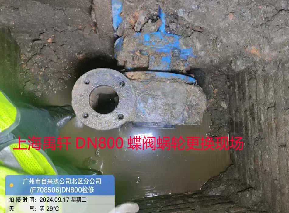 广州自来水公司北区分公司一管道更换一台DN800蝶阀麻豆性爱乱伦视频装置(图1)